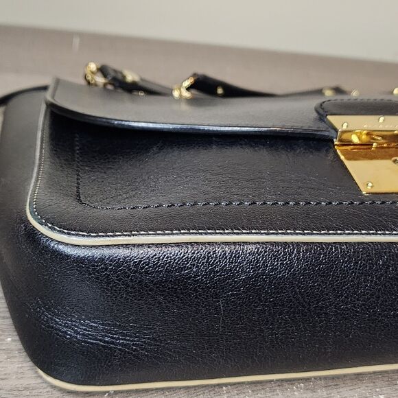 Marc Jacobs Polly Bag Black Leather Gold Chain Shoulder Crossbody Purse - Picture 14 of 16